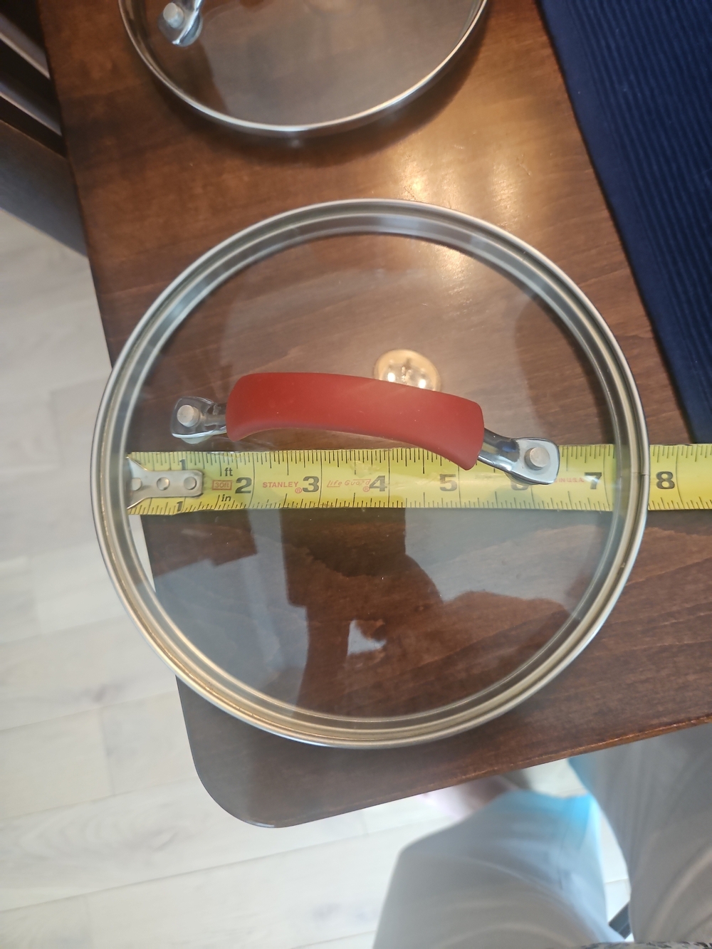 Rachael Ray Glass Cookware Lid with Red Silicone Handle